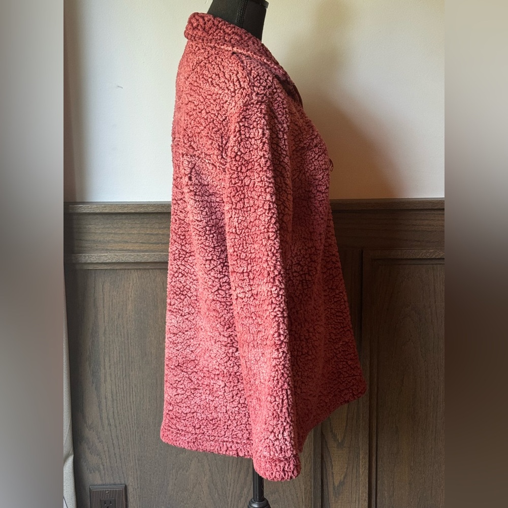 Boxercraft Women's Detroit Red Sherpa quarter zip Cowl Neck Sweater Soft  Large - Picture 6 of 7